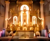 Golden altar lit by candles