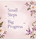 Illustrative sample: Small Steps, Big Progress quote graphic